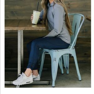 ZYIA distressed blue ankle cinch high rise